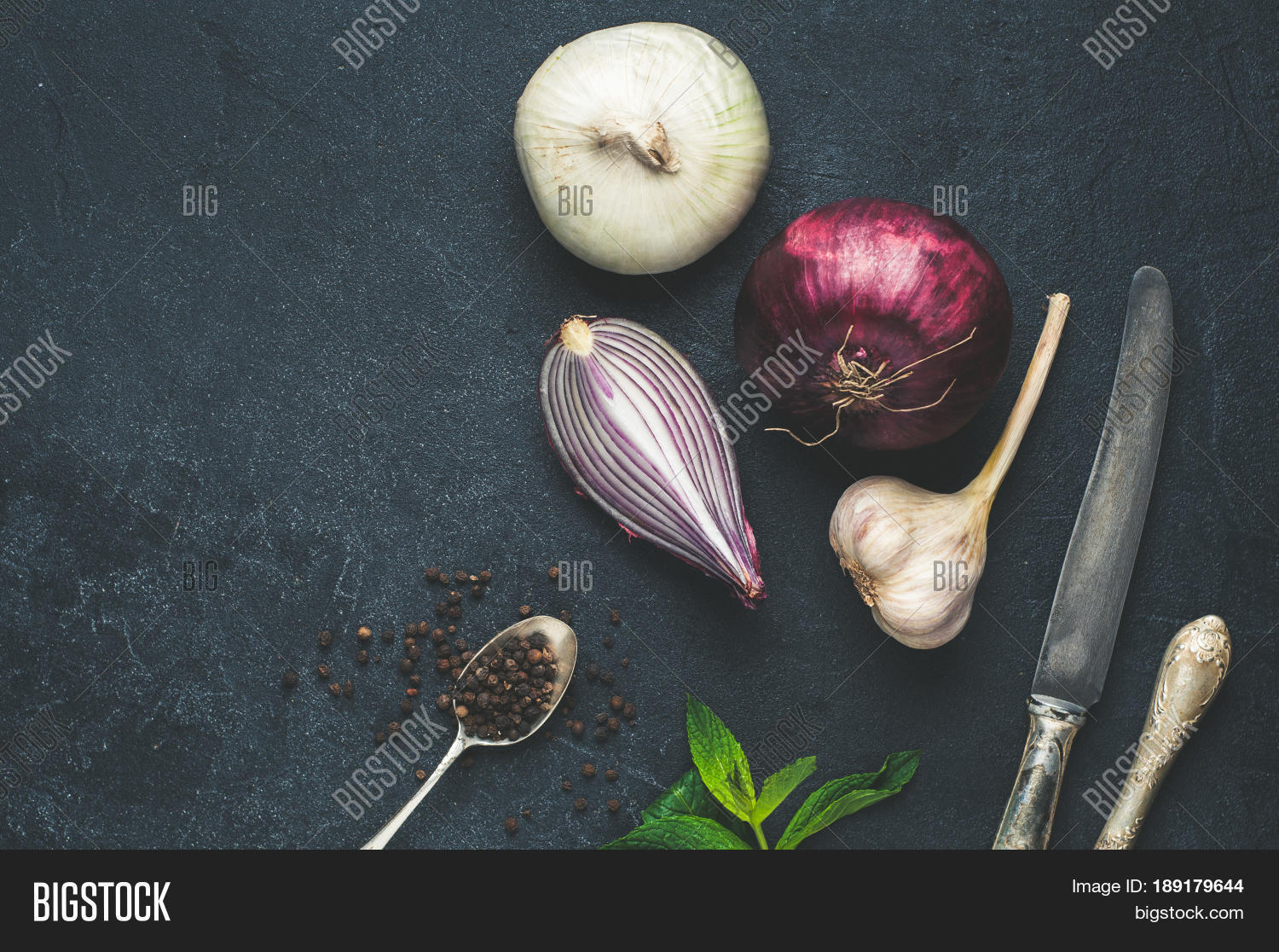 Onion, Garlic, Pepper Image & Photo (Free Trial) Bigstock
