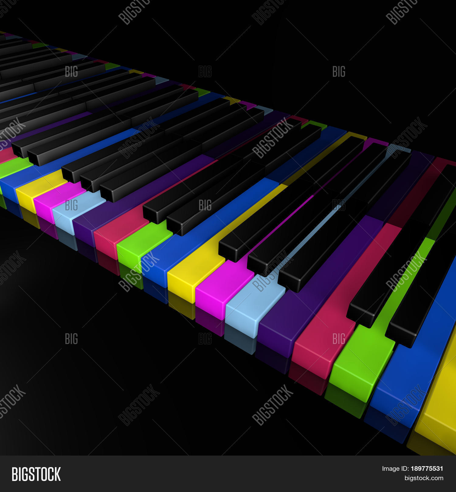 Rainbow Piano Keys Image & Photo (Free Trial) Bigstock