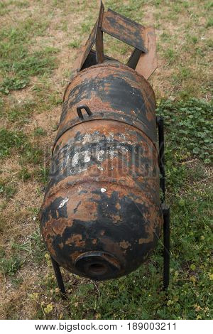 KRUMOVO, PLOVDIV, BULGARIA - 29 APRIL 2017: Aviation bomb in Aviation Museum near Plovdiv Airport, Bulgaria