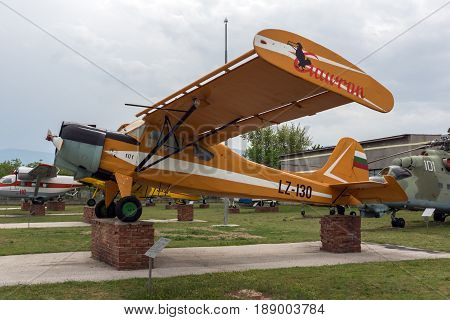 KRUMOVO, PLOVDIV, BULGARIA - 29 APRIL 2017: Plane LZ - 130 in Aviation Museum near Plovdiv Airport, Bulgaria