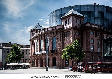 MAINZ - GERMANY - May 28 2017: Famous Staatstheater in Mainz. The theater was built by Georg Moller between1829 und 1833.