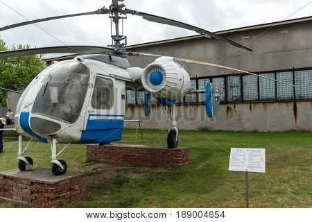 KRUMOVO, PLOVDIV, BULGARIA - 29 APRIL 2017: helicopter Ka - 26 in Aviation Museum near Plovdiv Airport, Bulgaria