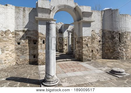 Ruins of Round (Golden) Church  of St. John, Preslav near The Second capital city of the First  Bulgarian Empire  Great Preslav, Bulgaria