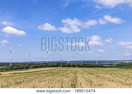 Panoramic View Of Wind Generators