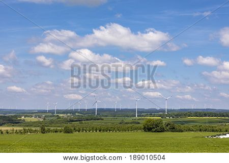 Panoramic View Of Wind Generators