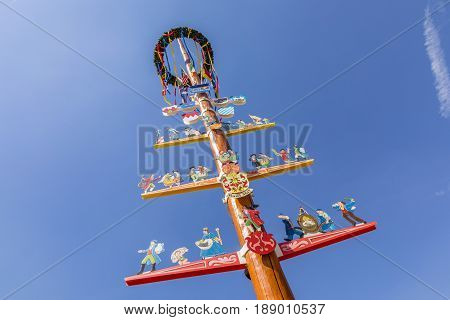 Maypole Under Blue Sky