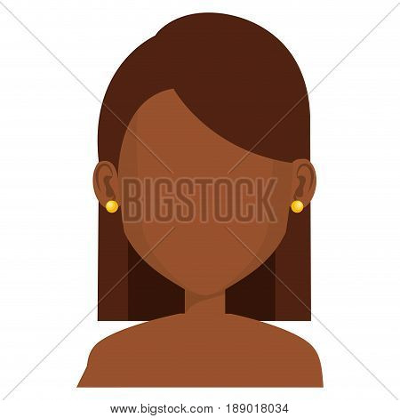 black young woman shirtless avatar character vector illustration design