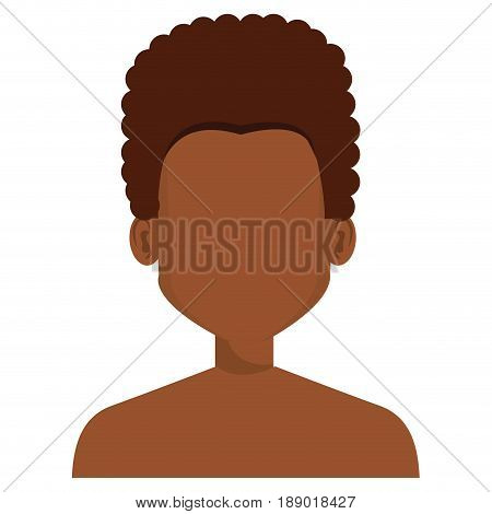 black young man shirtless avatar character vector illustration design