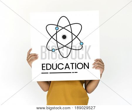 Hands holding billboard network graphic overlay