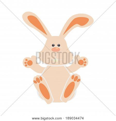 Cute easter bunny cartoon icon vector illustration graphic design