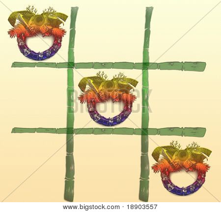 Bambusta valmistettu Tic tac toe