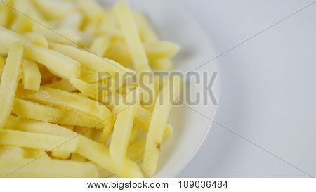 French fries, chips or finger chips are served hot, either soft or crispy, and are generally eaten as part of lunch or dinner or by themselves as a snack