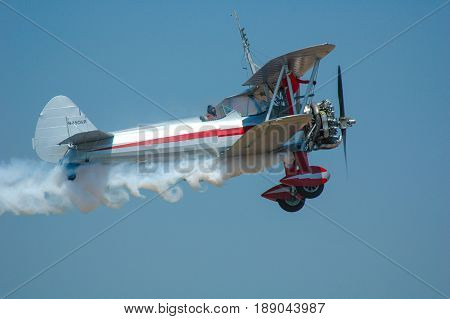 Wing walker at Riverside Airshow 2006 Riverside CA