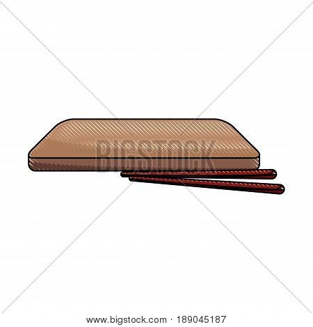 traditional japan of sushi plate or wooden chopstick vector illustration