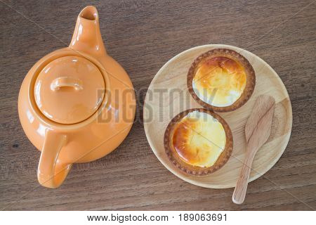 Delicious Mini Cheese Tart Dessert stock photo