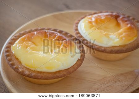 Delicious Mini Cheese Tart Dessert stock photo