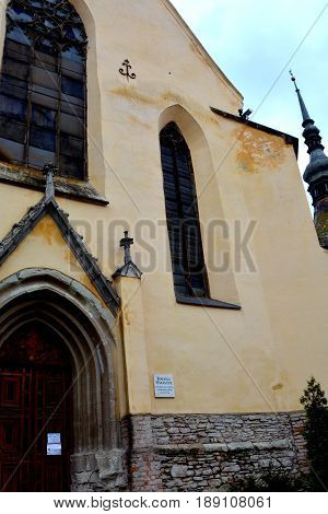 Medieval city Sighisoara. Urban landscape in the downtown of the 