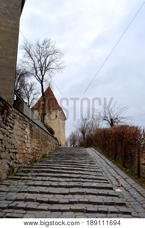 Medieval city Sighisoara. Urban landscape in the downtown of the medieval city Sighisoara, Transylvania