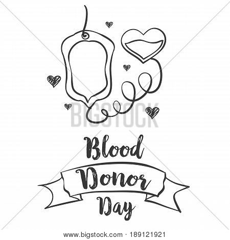 Blood donor day hand draw collection stock vector art