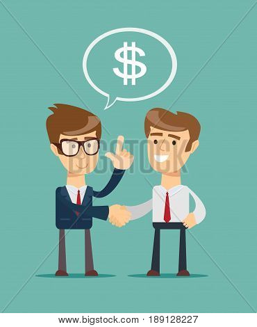 Shaking for dollars. Stock vector illustration for poster, greeting card, website, ad, business presentation, advertisement design