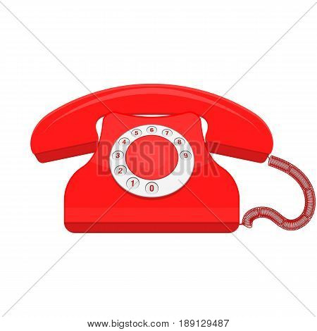 red retro phone - vector eps 10