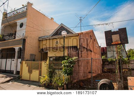 Local Street With Houses In The Philippines Capital Manila