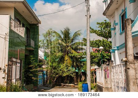 Local Street With Houses In The Philippines Capital Manila