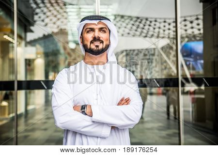 Arabic businessman in Dubai - Man portrait with kandora