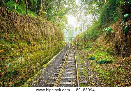 Steam narrow-gauge railway from Yuejin to Bagou. Jiayang Mining Region. Sichuan province. China.
