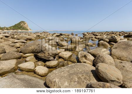 Beach Rocks Close-up In Karpasia, Island Of Cyprus
