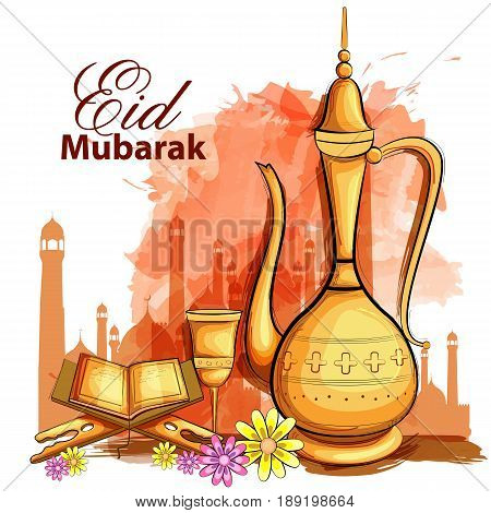 easy to edit vector illustration of Eid Mubarak Happy Eid background
