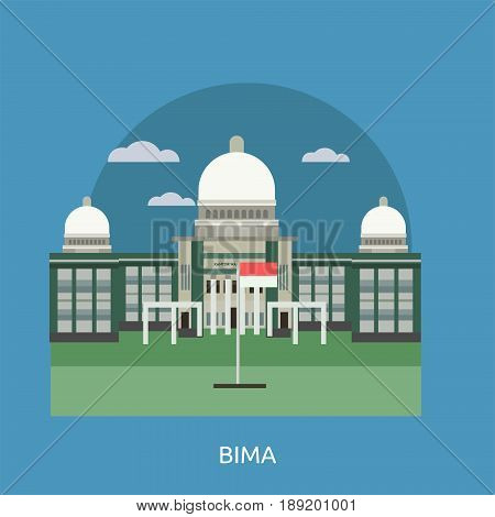 Bima City of Indonesia Conceptual Design | Set of great flat design illustration concepts for city, indonesian, travel and much more.