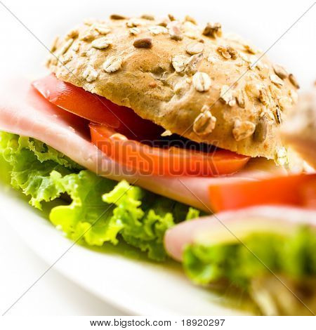 Nærbillede af en sund sandwich