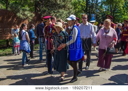 Almaty, Kazakhstan - May 9: Victory Day Celebration (victory In The World War Ii) In Almaty, Kazakhs