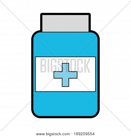 blue pill bottle cartoon vector grpahic design