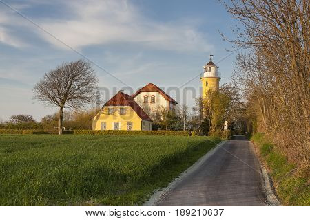 Old Lighthouse Augustenhof in Denmark - Europe.