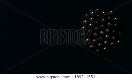 9mm bullets on the black mirror background