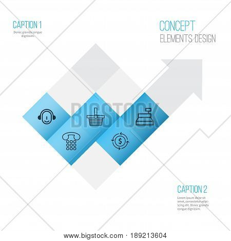 Ecommerce Icons Set. Collection Of Till, Finance, Employee And Other Elements. Also Includes Symbols Such As Till, Cash, Telephone.
