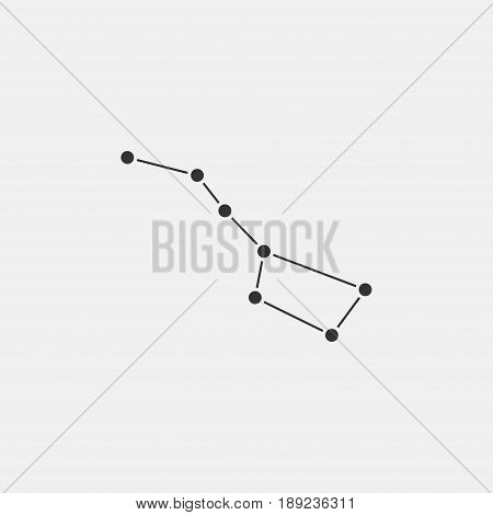 Big Dipper constellation icon isolated on gray background. Ursa Major icon Vector Illustration