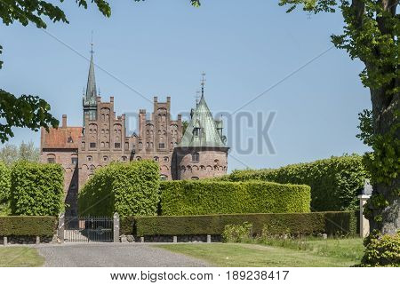 Egeskov castle in Fyn Denmark in spring