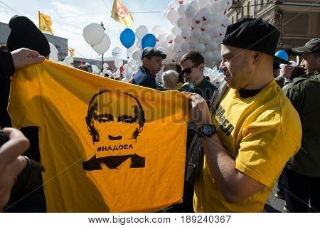 Citizens In The Political May Day Demonstration