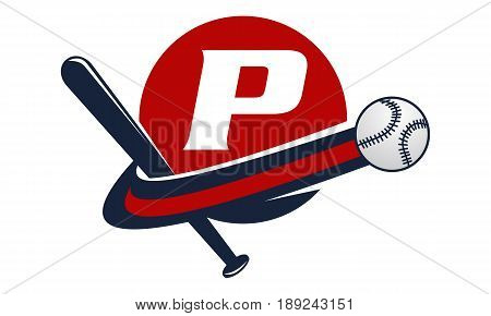 This image describe about Base Ball Letter P