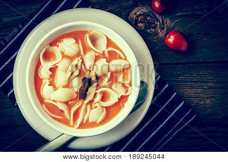 Fresh Tomato Soup With Conchigliette.