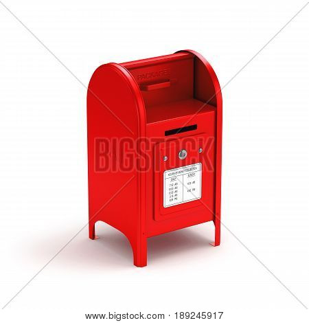 Dark Blue Mail Box 3D Image Isolated White Background