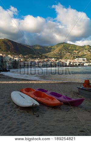 Touristic and vacation pearl of Sicily small town of Cefaly Sicily south Italy