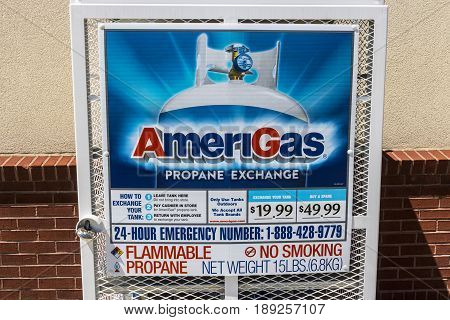 Indianapolis - Circa June 2017: AmeriGas Exchange Station. AmeriGas is a propane company serving residential commercial industrial and agricultural customers III