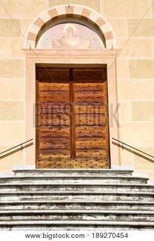 Sunny Day Italy Church Tradate    The Old Door    Mosaic