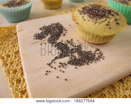 Maize flour bread muffins with chia seeds