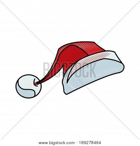 santa hat calus cartoon style symbol icon vector