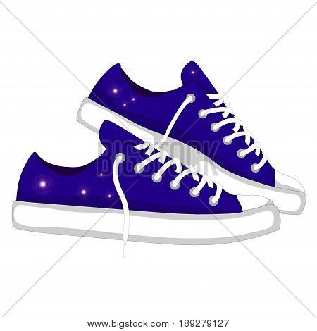 Fashionable woman s shoes snickers. Vector design elements isolated on white